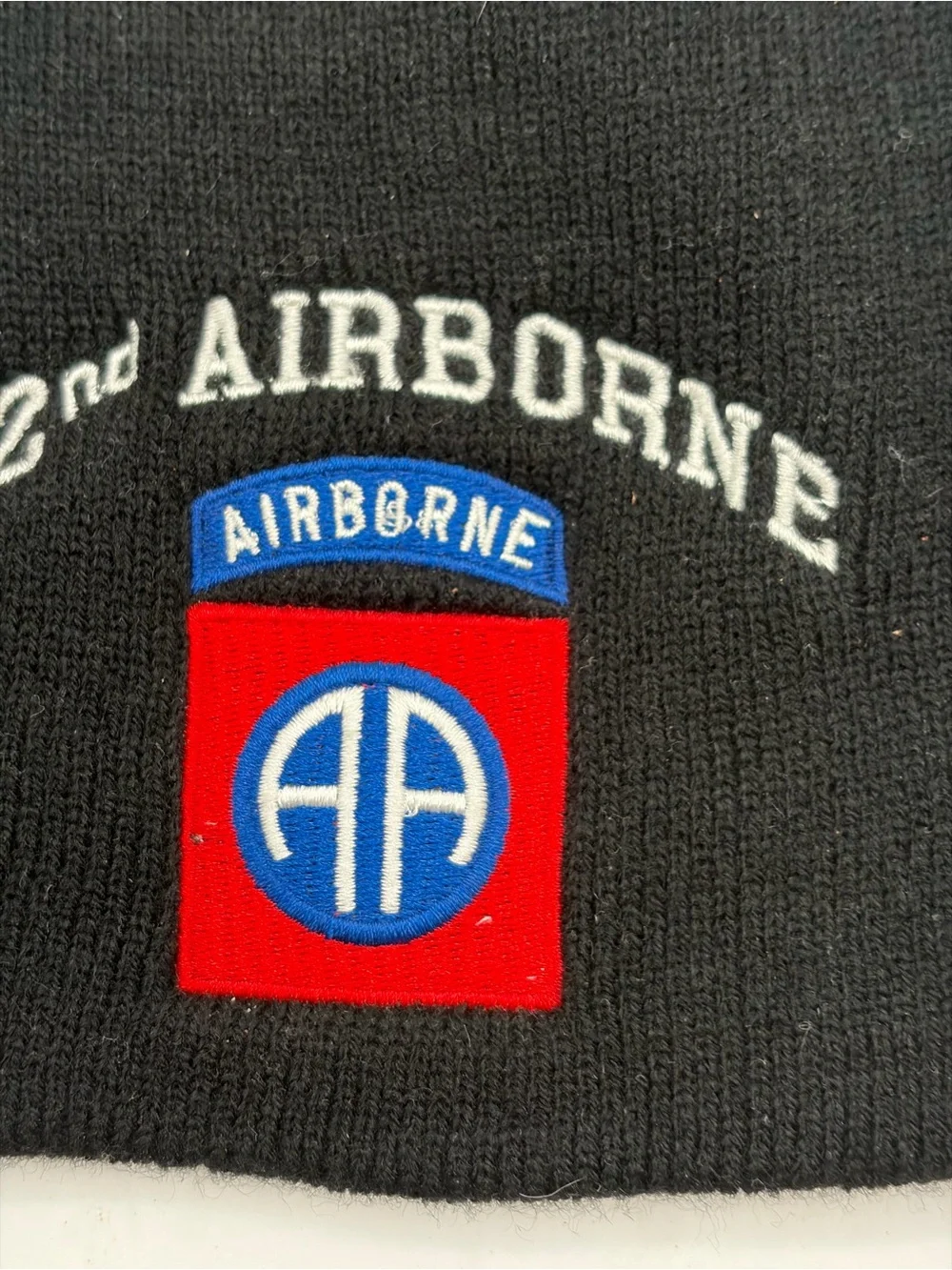 82nd Airborne Beanie Hat - American Army Soldier AA Winter Knitted Black Men New